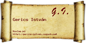 Gerics István névjegykártya